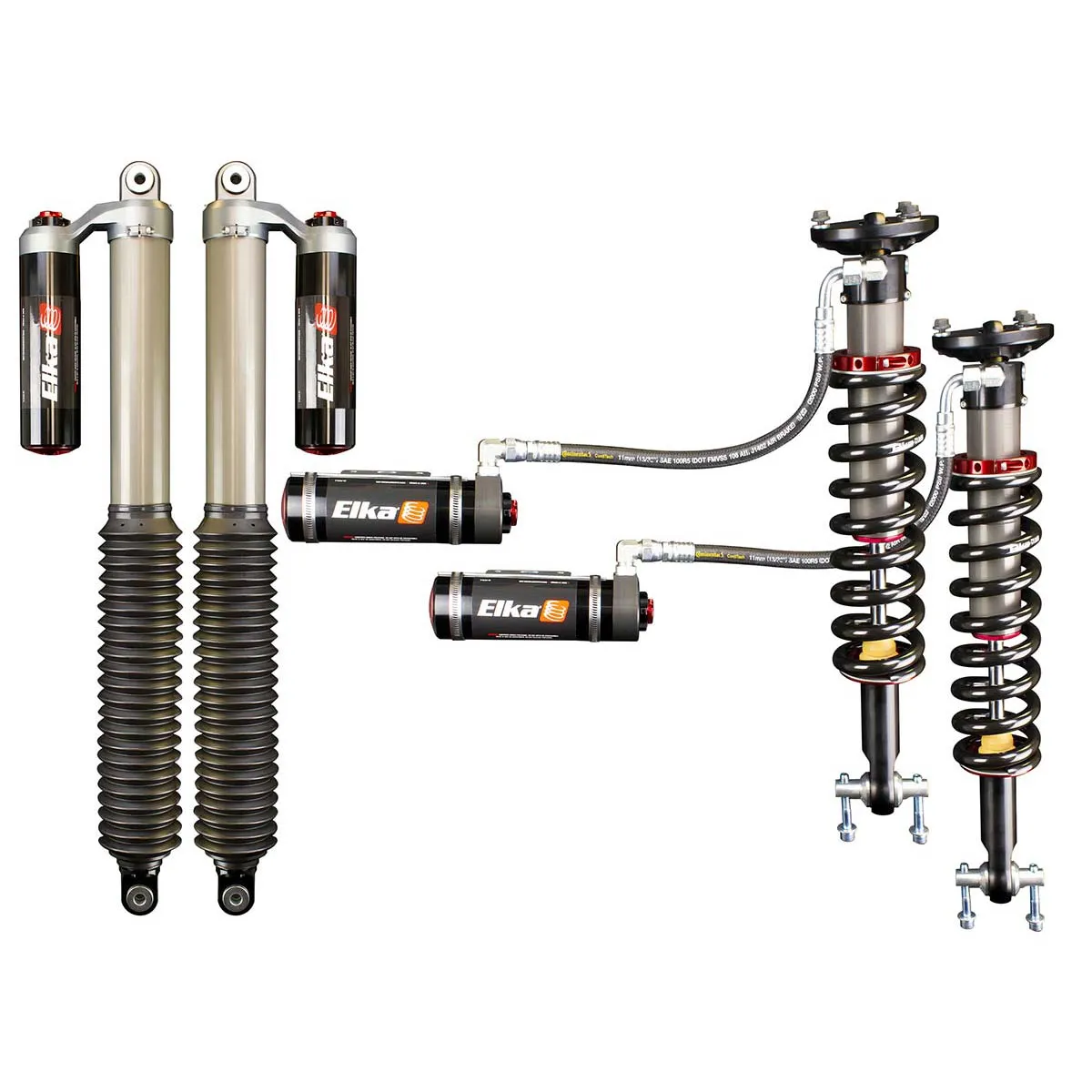 07-18 Silverado Elka 2.5 DC RESERVOIR FRONT & REAR SHOCKS KIT 90242