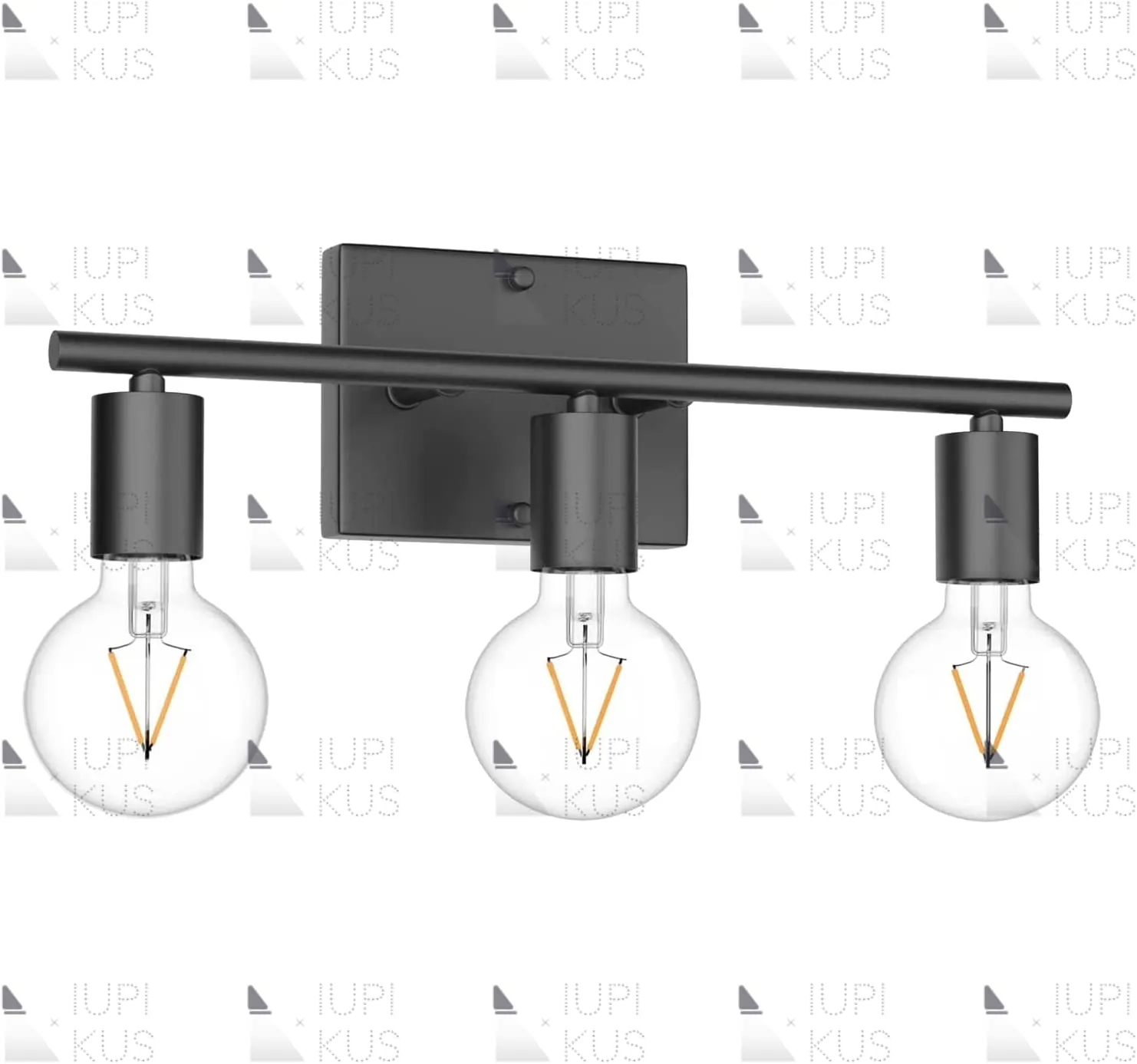 3 Light Bathroom Vanity Over Mirror, Black