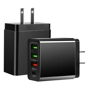 36W USB-C Fast Charger with 4-Ports, QC3.0 PD 20W Power Adapter for Samsung iPhone Tablet
