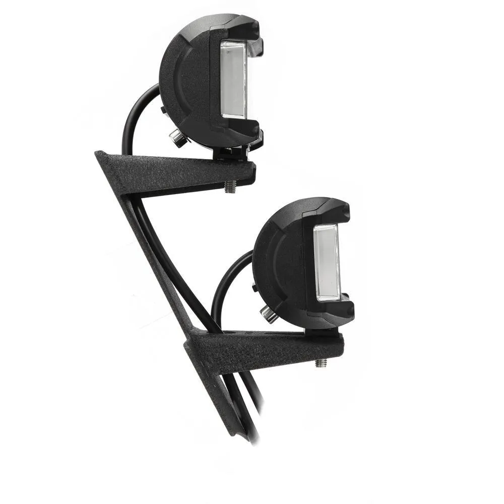4pcs 4" LED PODS Combo Beam & Dual A-Pillar Light Lower Windshield Hinge Mounting Brackets For Jeep Wrangler JK 2DR/4DR 2007~2017