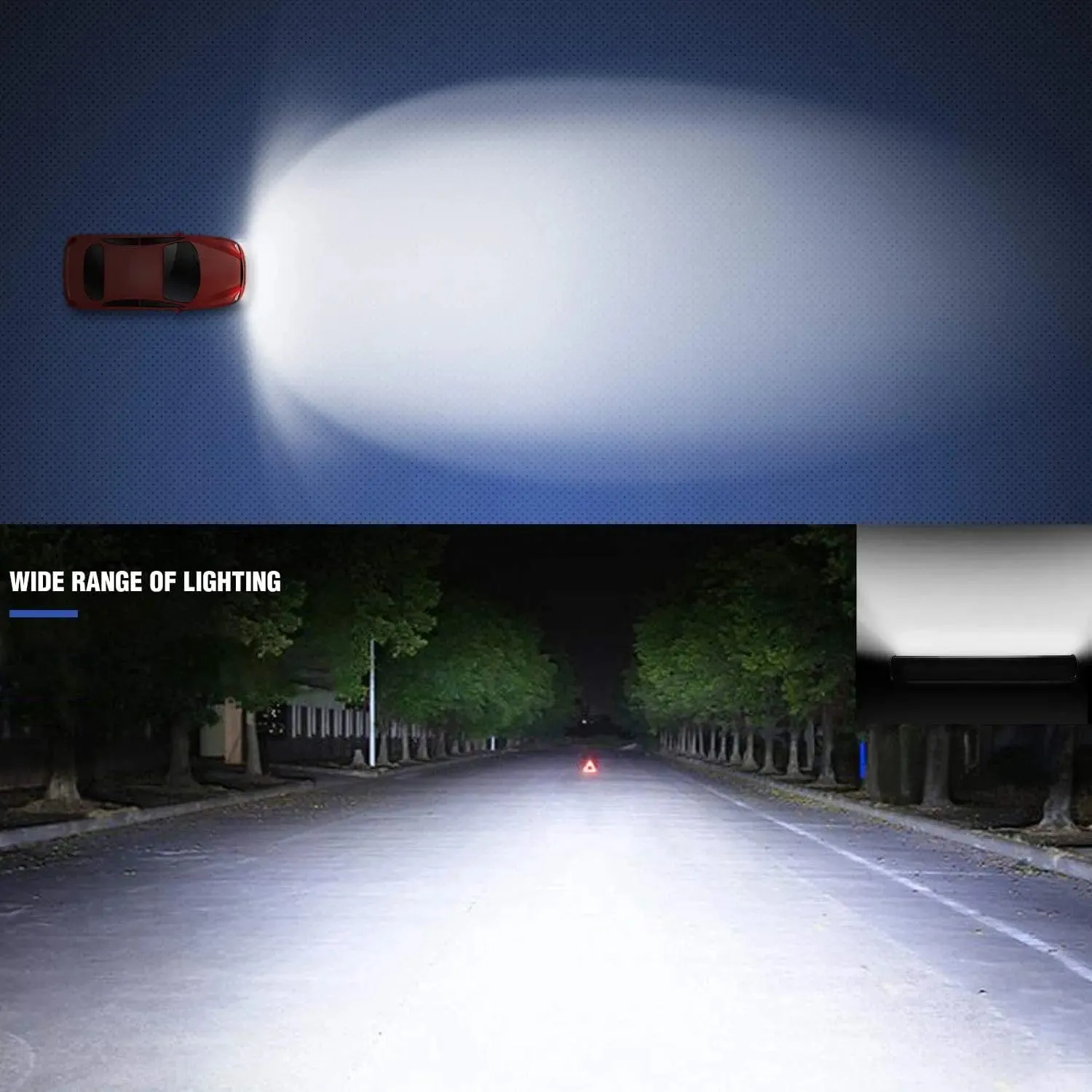 6.5 Inch 72W 7200LM Quad Row Spot Led Light Bars (Pair)