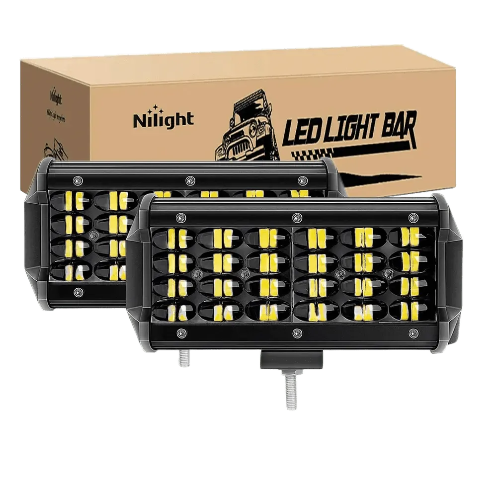 6.5 Inch 72W 7200LM Quad Row Spot Led Light Bars (Pair)