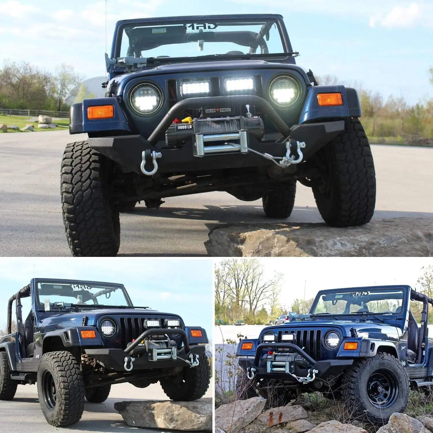 6.5 Inch 72W 7200LM Quad Row Spot Led Light Bars (Pair)