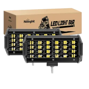 6.5 Inch 72W 7200LM Quad Row Spot Led Light Bars (Pair)