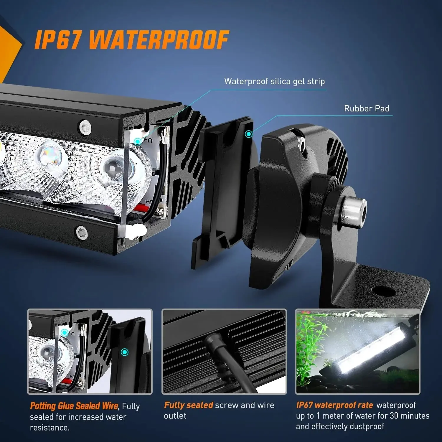 7 Inch 30W 3600LM Super Slim Flood Led Light Bars (Pair)