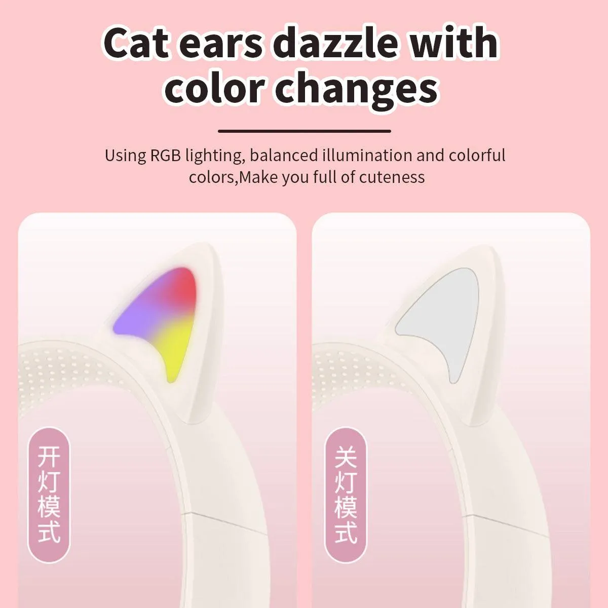 AKZ-09 Cat Ear Wireless Headphones for Kids Adults