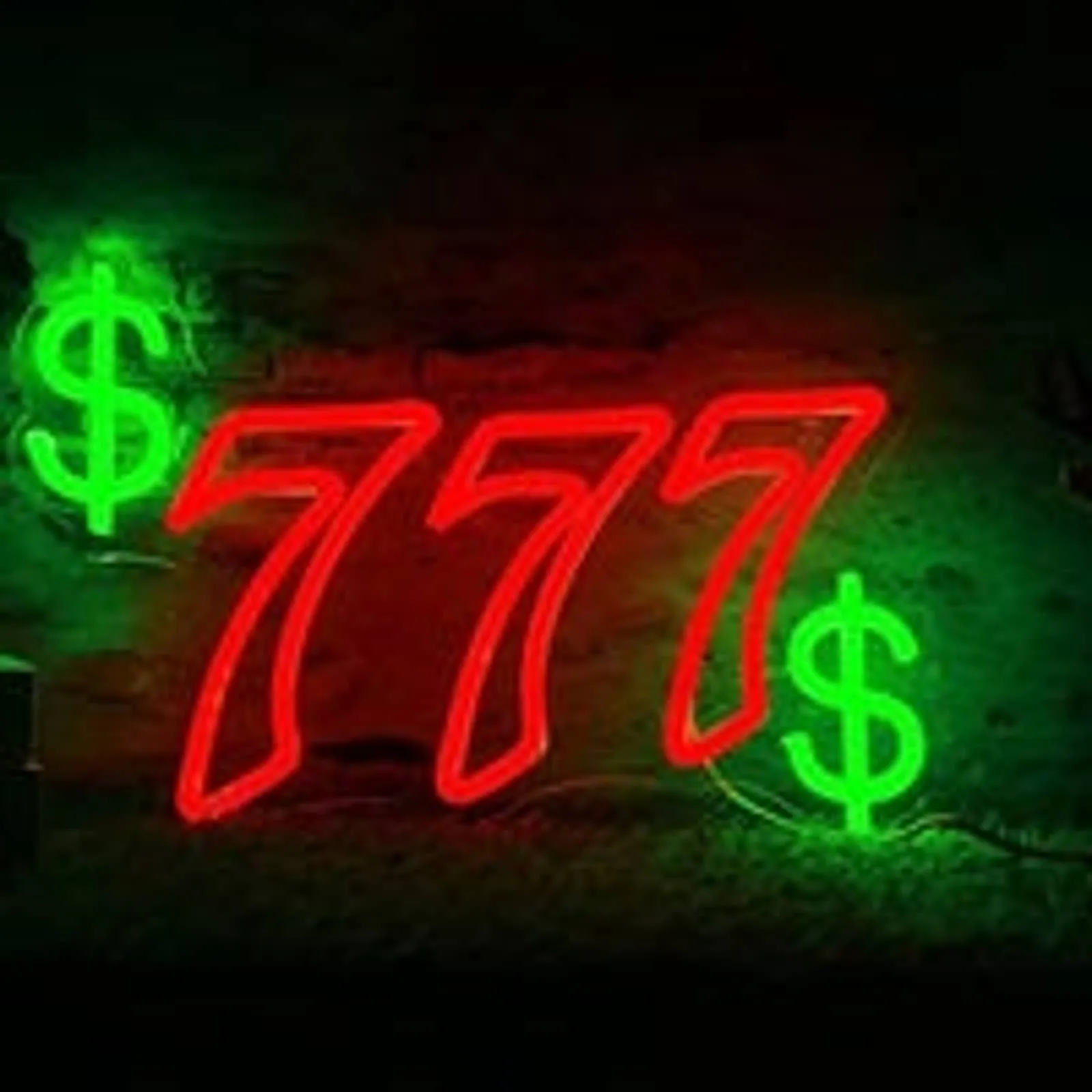 Bright Triple 7 Money $ Sign Casino LED Night Light Room Wall Decoration