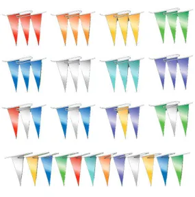 Brilliant Metallic Pennants Streamers 60' String