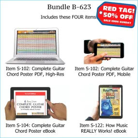 Bundle B-623: How Music REALLY Works! E-Book   Guitar Chords - E-Posters and Printable E-Book. FREE Download Protection.