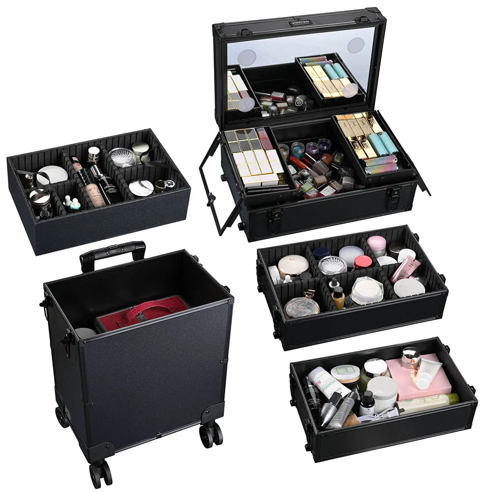 Byootique Urstudio 31" Rolling Makeup Case Pro Cosmetic Artist Travel