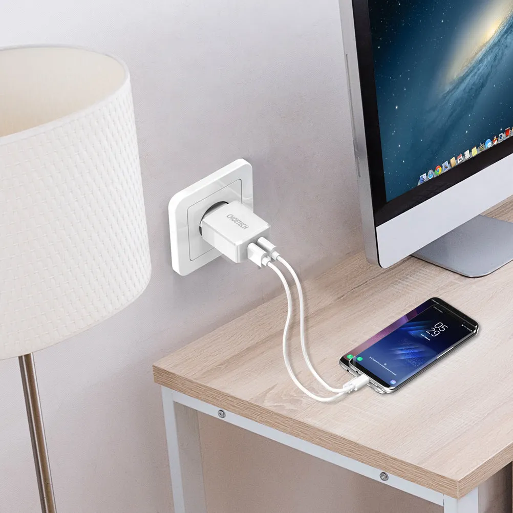 C0030 Choetech 10W Dual USB Travel Wall Charger 5V/2A