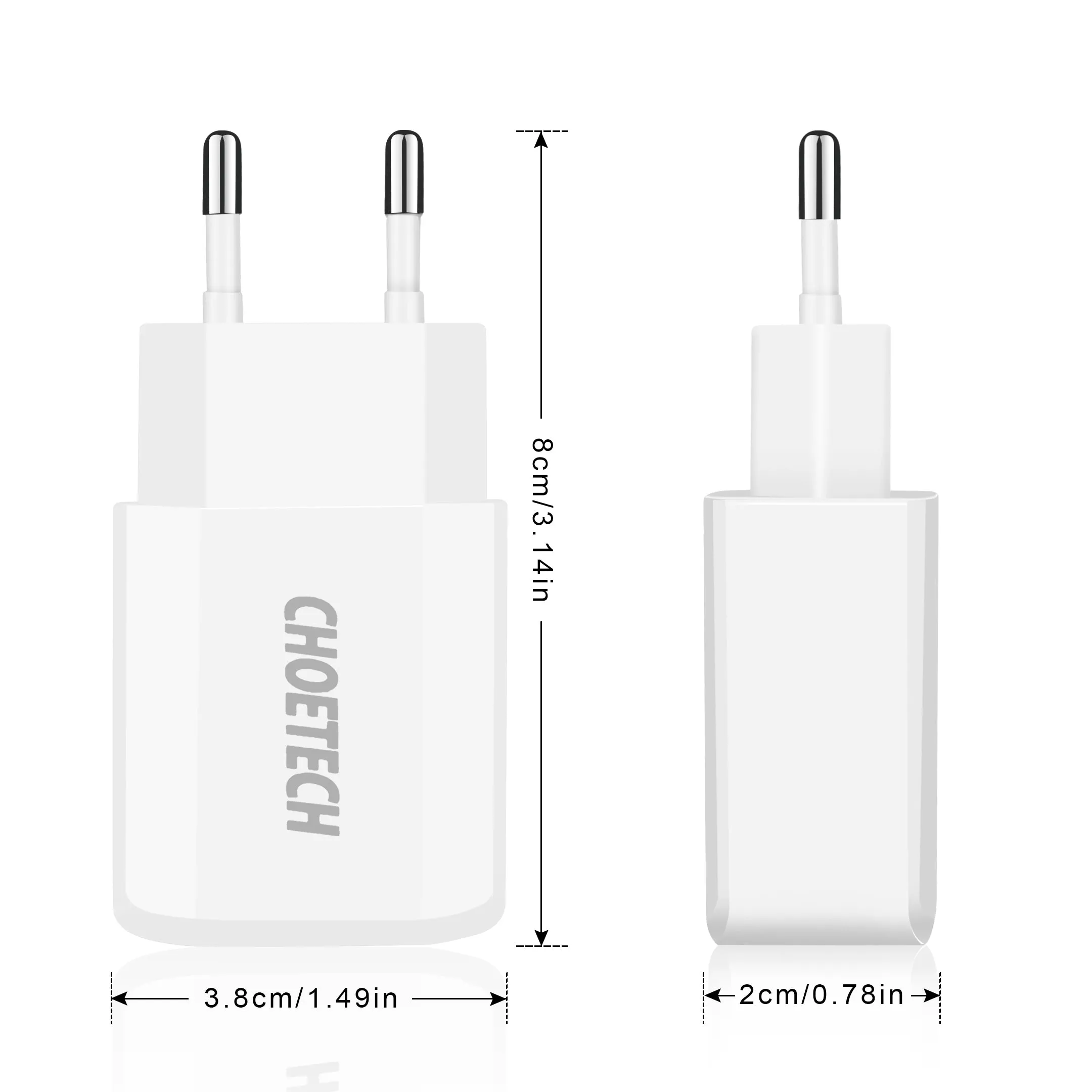 C0030 Choetech 10W Dual USB Travel Wall Charger 5V/2A