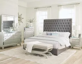 Camille 4-piece Eastern King Bedroom Set Grey And Metallic Mercury