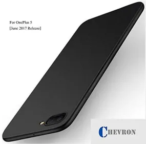 Chevron ChevSleek Series 360 Degree Protection ChevPremium Powered Chevron Soft Silicon Smooth Texture Feel Back Cover Case For OnePlus 5 - Simply Black