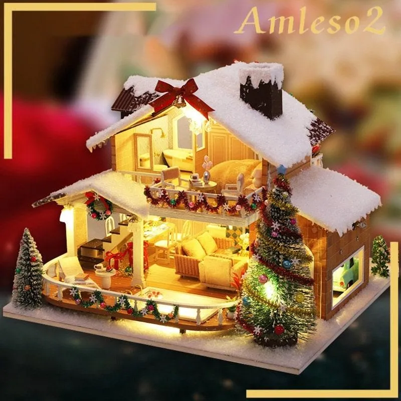 Christmas Dollhouse DIY Dollhouse Kit Christmas Village Miniature