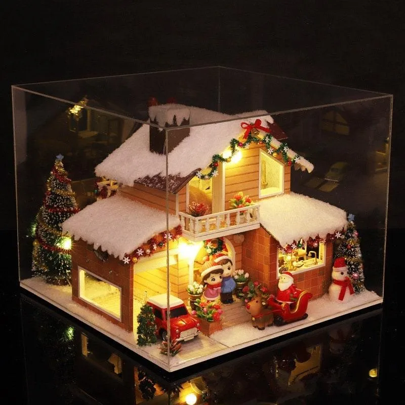 Christmas Dollhouse DIY Dollhouse Kit Christmas Village Miniature
