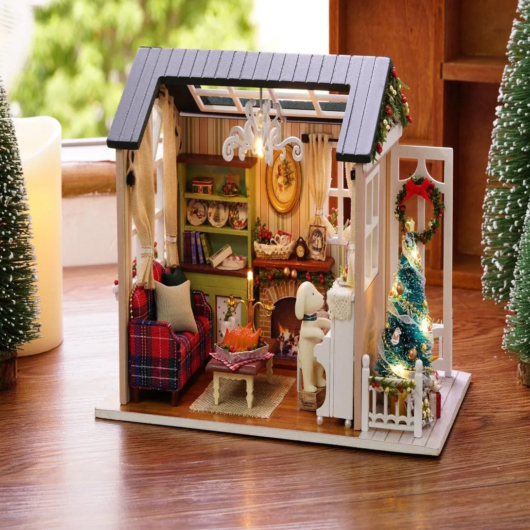 DIY American Retro Style Dollhouse Miniature Room Available In 3 Style - Holiday Time - Beautiful Time - Blue Time Adult Craft Puzzle Toys