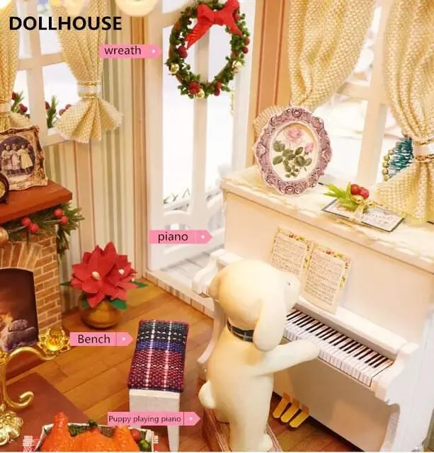 DIY American Retro Style Dollhouse Miniature Room Available In 3 Style - Holiday Time - Beautiful Time - Blue Time Adult Craft Puzzle Toys