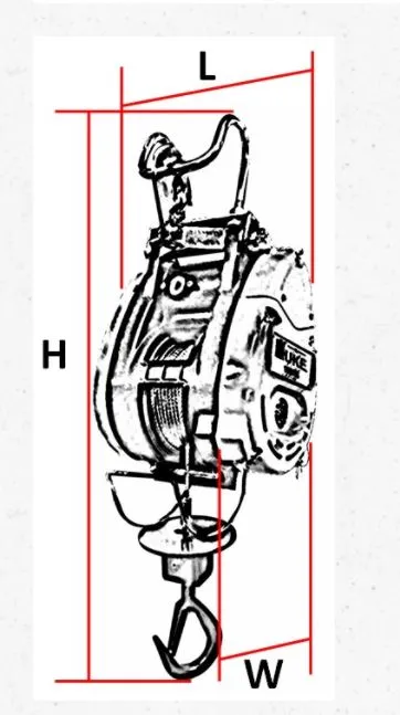 Duke Winch 230V, 230Kg Electric Mini Wire Rope Winch TH Series  | Model : WIN-DU230TH