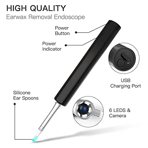 Ear Wax Removal Endoscope with LED Lights