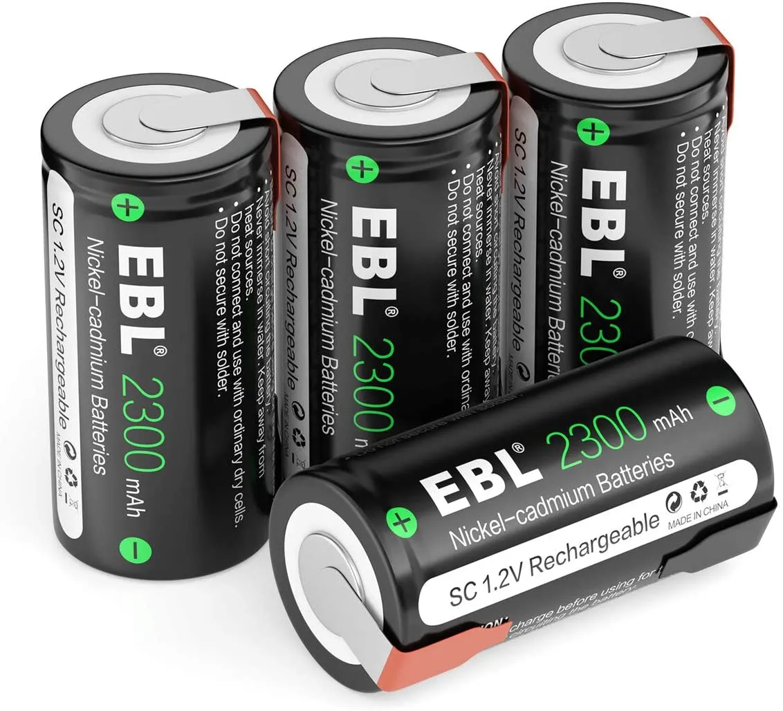 EBL Sub C NiCd Rechargeable Batteries 2300mAh