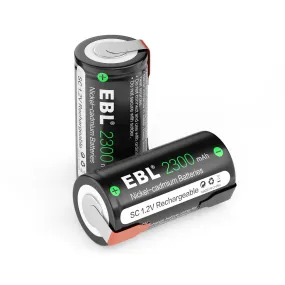EBL Sub C NiCd Rechargeable Batteries 2300mAh