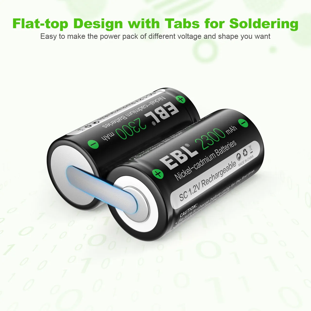 EBL Sub C NiCd Rechargeable Batteries 2300mAh