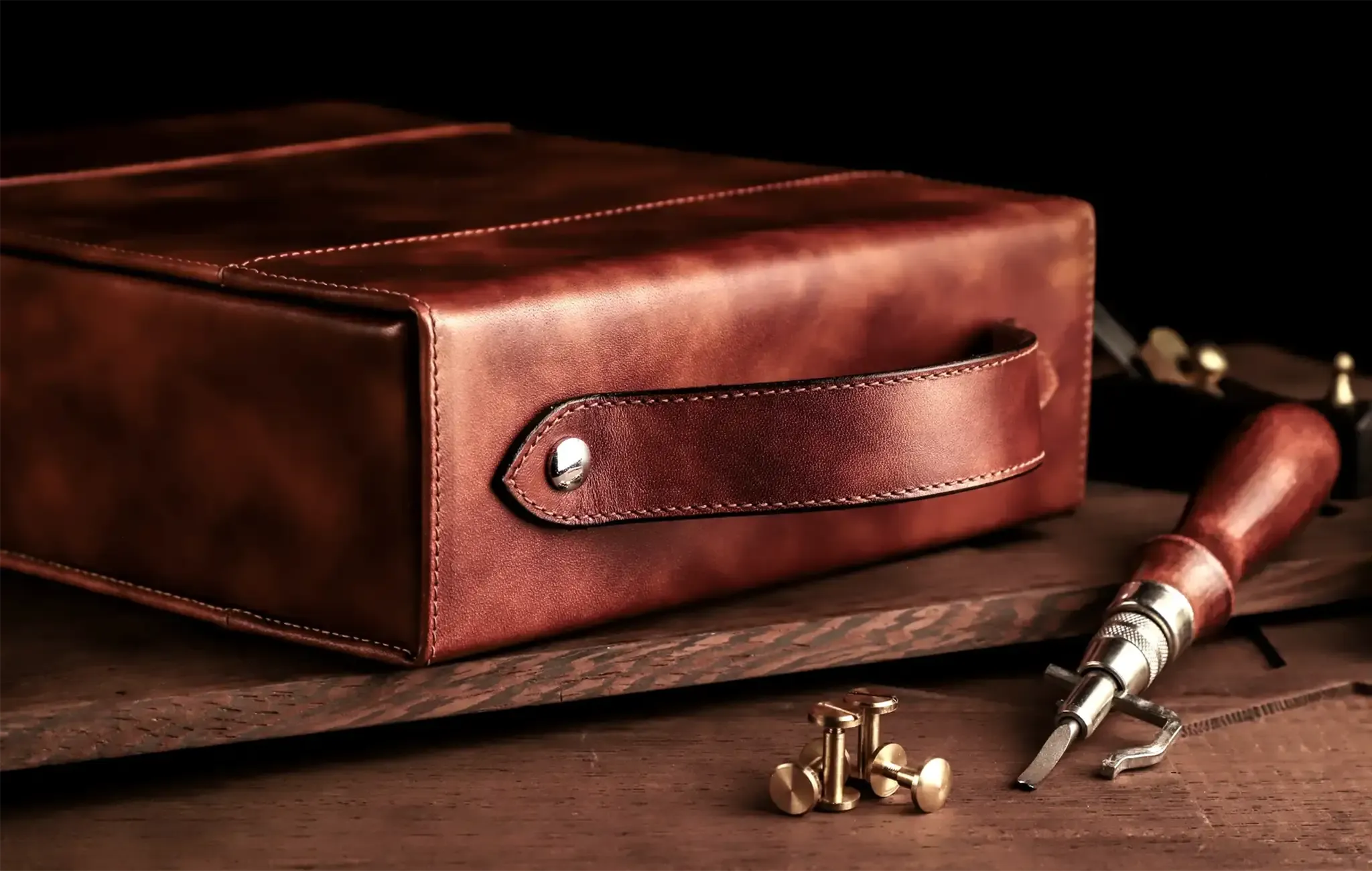 Eletech Luxe Companion Case (Zonta Museum Calf) | Travel Case for IEMs and Cables