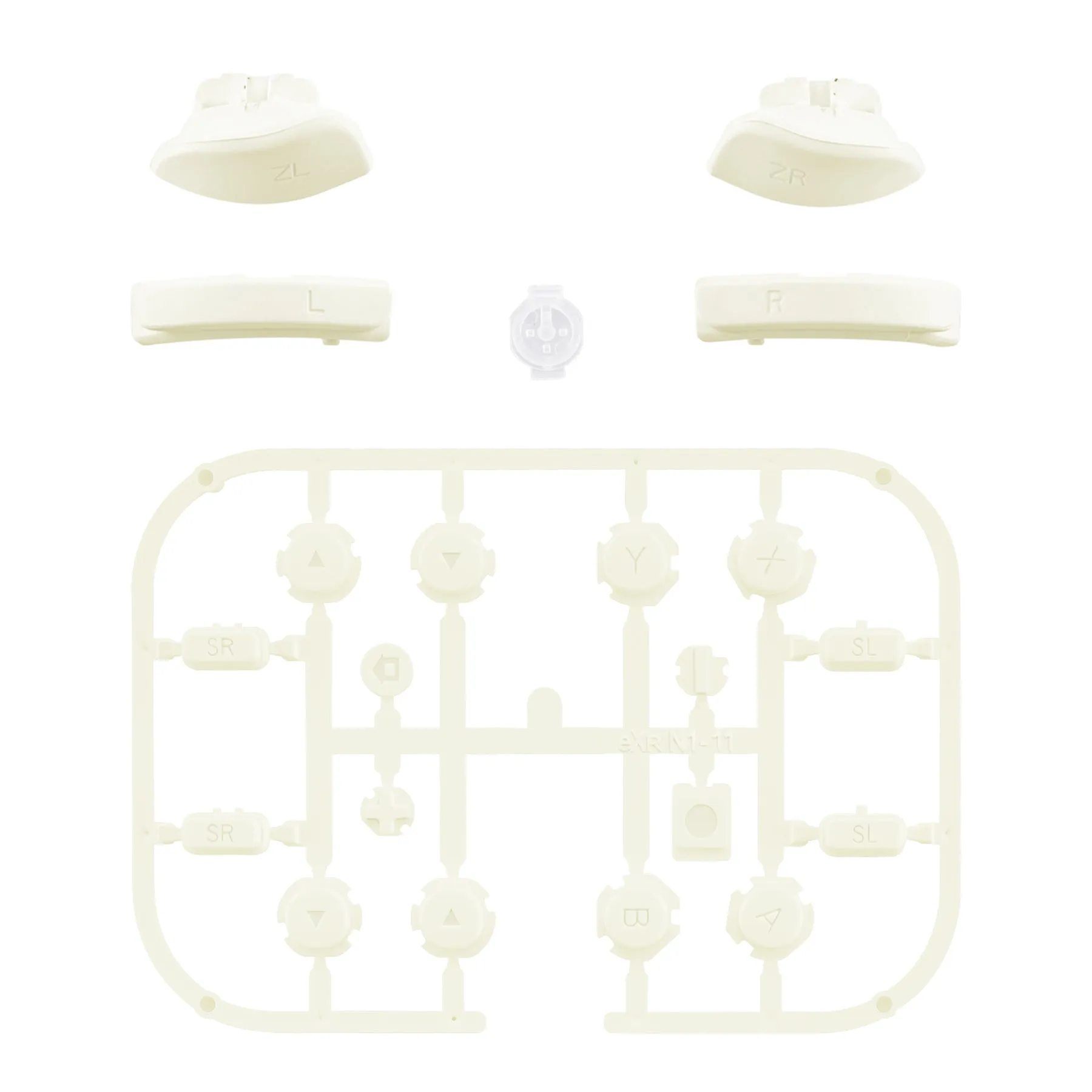 eXtremeRate Light Cream Replacement ABXY Direction Keys SR SL L R ZR ZL Trigger Buttons Springs, Full Set Buttons Repair Kits with Tools for NS Switch JoyCon & OLED JoyCon - JoyCon Shell NOT Included - AJ230