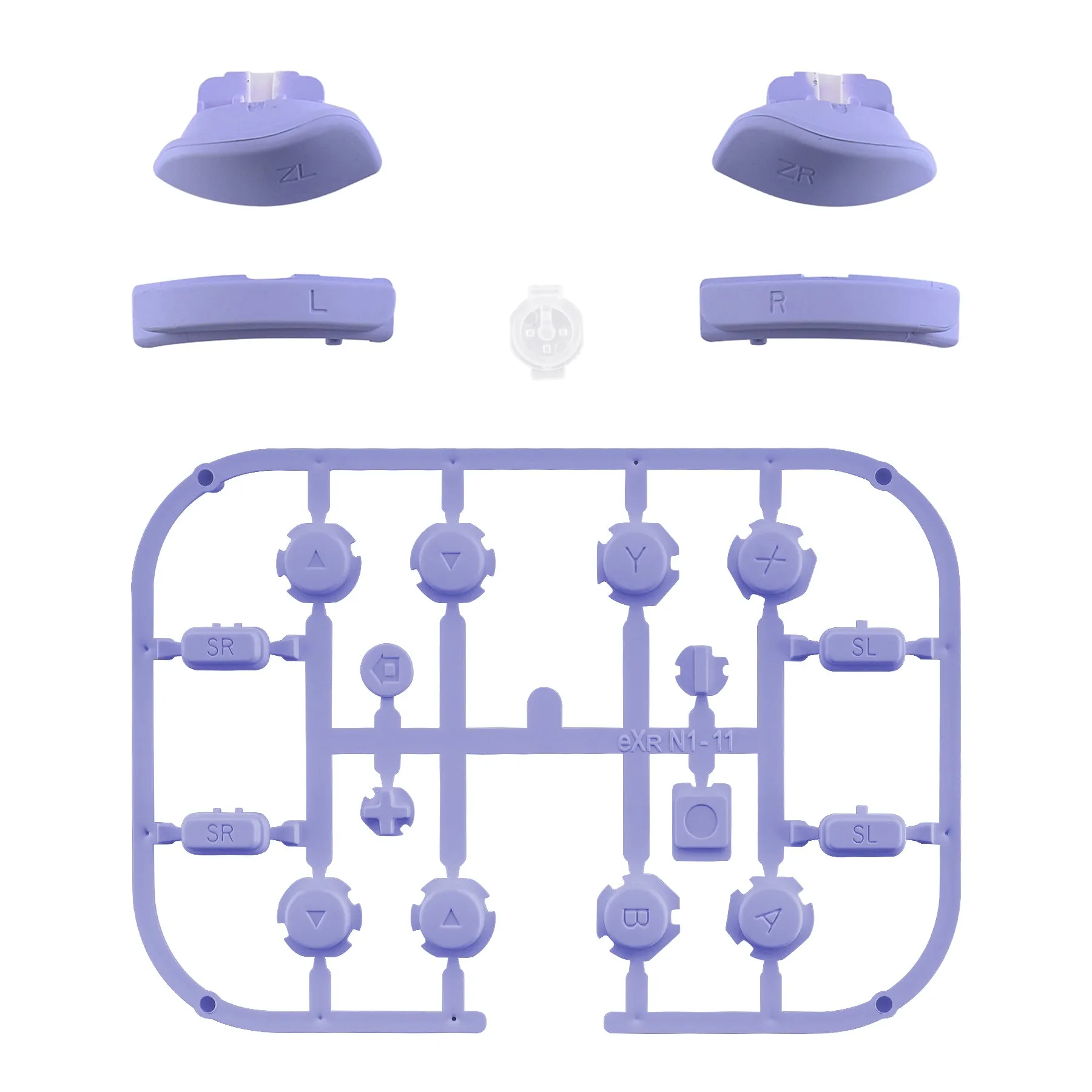 eXtremeRate Light Violet Replacement ABXY Direction Keys SR SL L R ZR ZL Trigger Buttons Springs, Full Set Buttons Repair Kits with Tools for NS Switch JoyCon & OLED JoyCon - JoyCon Shell NOT Included  - AJ209