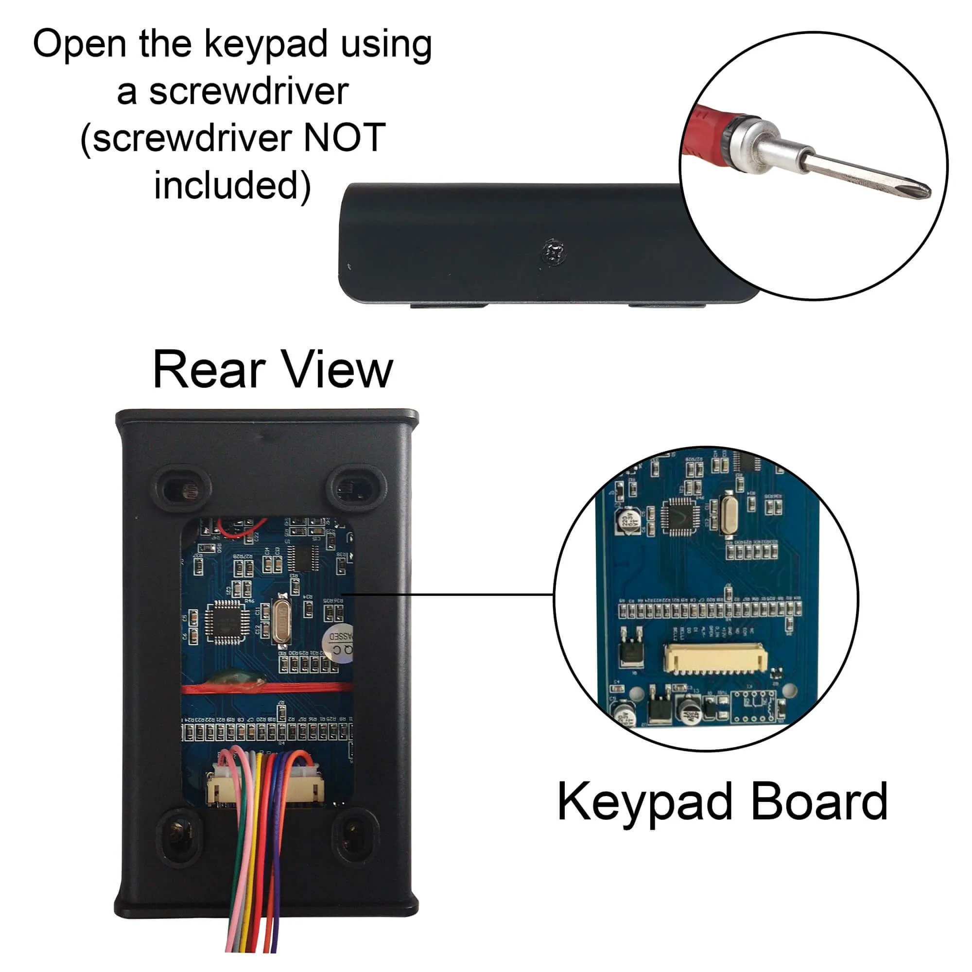 FPC-5554 One Door Access Control 2,600lbs Electric Drop Bolt Fail Secure Key Cylinder   Indoor Use Only Keypad / Reader Standalone With Mini Controller   Wiegand 26, No Software, EM Card   PIR Kit