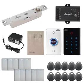 FPC-9081 One Door Access Control Electric Drop Bolt Lock Fail Secure 2,600lbs   WIFI Indoor Outdoor Weatherproof Keypad Reader Standalone with Mini Controller   Wiegand 26, EM Card   1000 Users Kit