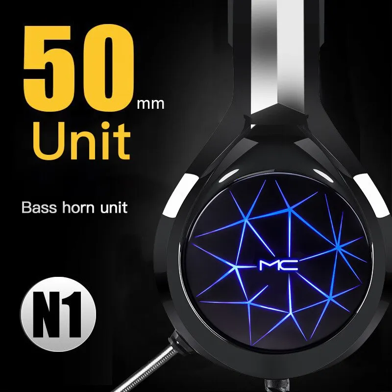 Gaming Headset Breathing Light HiFi Stereo Headphones