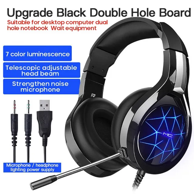 Gaming Headset Breathing Light HiFi Stereo Headphones