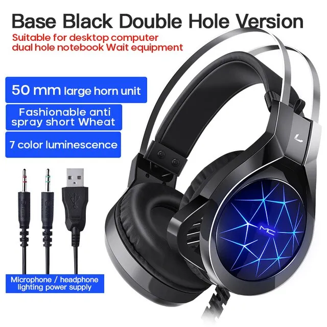 Gaming Headset Breathing Light HiFi Stereo Headphones