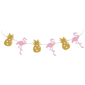 Garland 6in Luau Luxe Party Pineapple & Flamingo