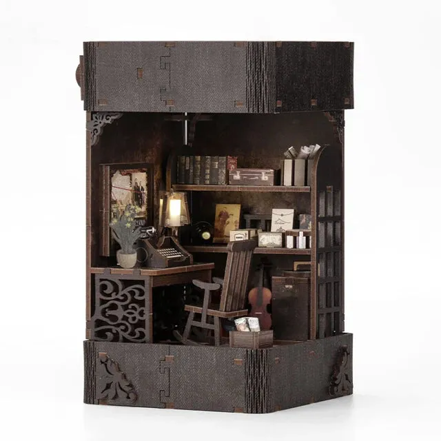 Holmes Detective Agency Room Box Miniature Dollhouse DIY Mini House Building Kit With LED