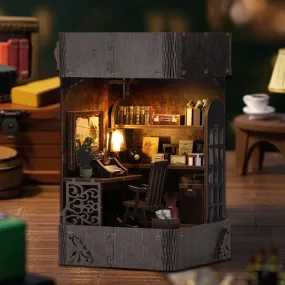 Holmes Detective Agency Room Box Miniature Dollhouse DIY Mini House Building Kit With LED