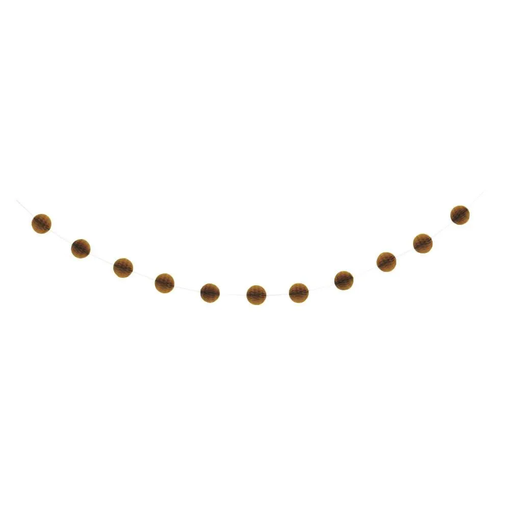 Honeycomb Ball Garland 7ft, Gold