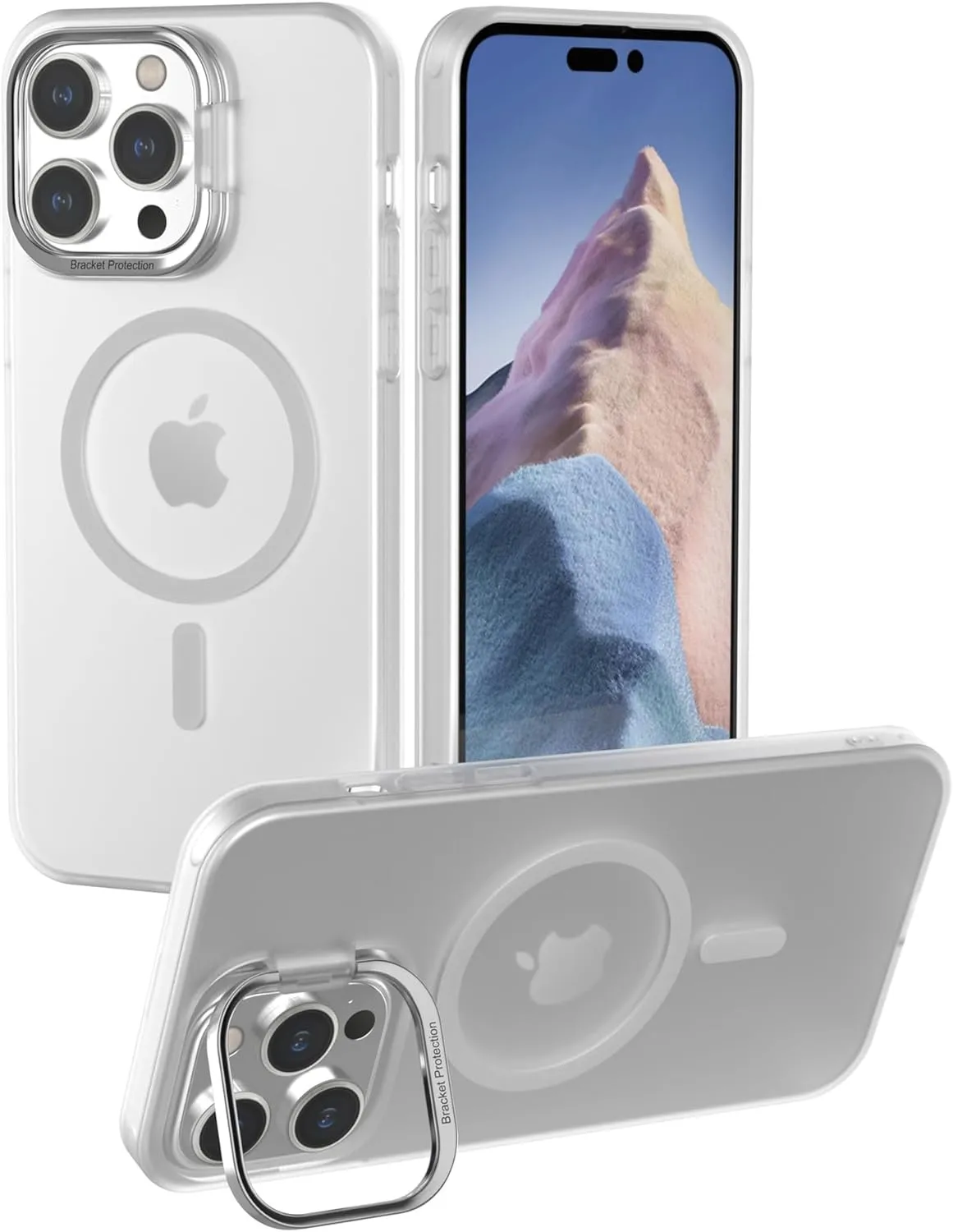 iPhone 15 Case Metal Lens Ring  Buttons TPU Frame Drop Protection Plus one Pack