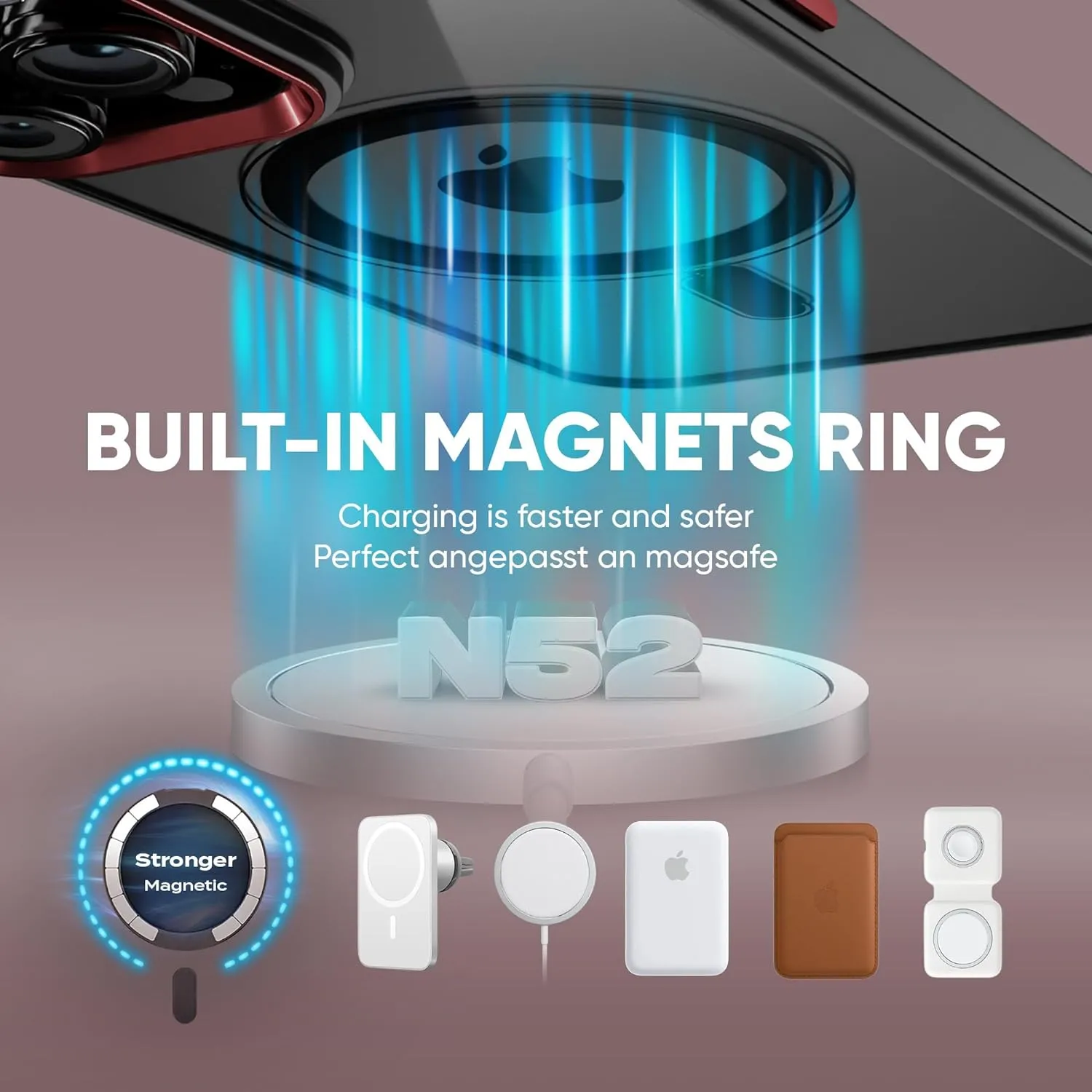 iPhone 15 Case Metal Lens Ring  Buttons TPU Frame Drop Protection Plus one Pack