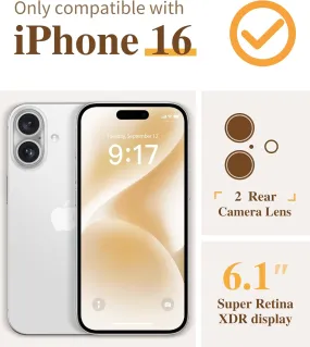 iPhone 16 Case Screen Protector & Camera Lens Protector Slim TPU Shockproof Bumper Protective Phone Case Cover