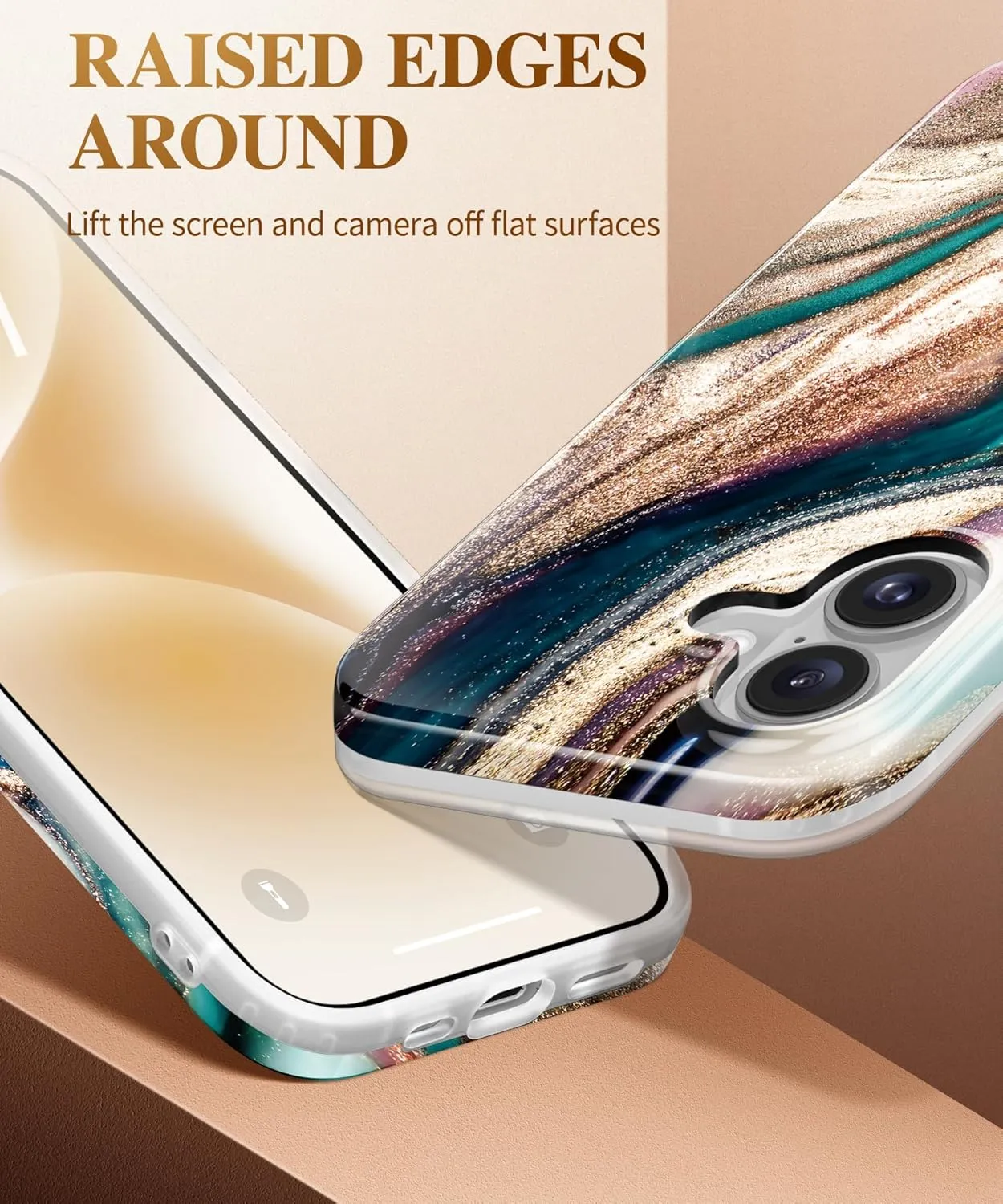 iPhone 16 Case Screen Protector & Camera Lens Protector Slim TPU Shockproof Bumper Protective Phone Case Cover