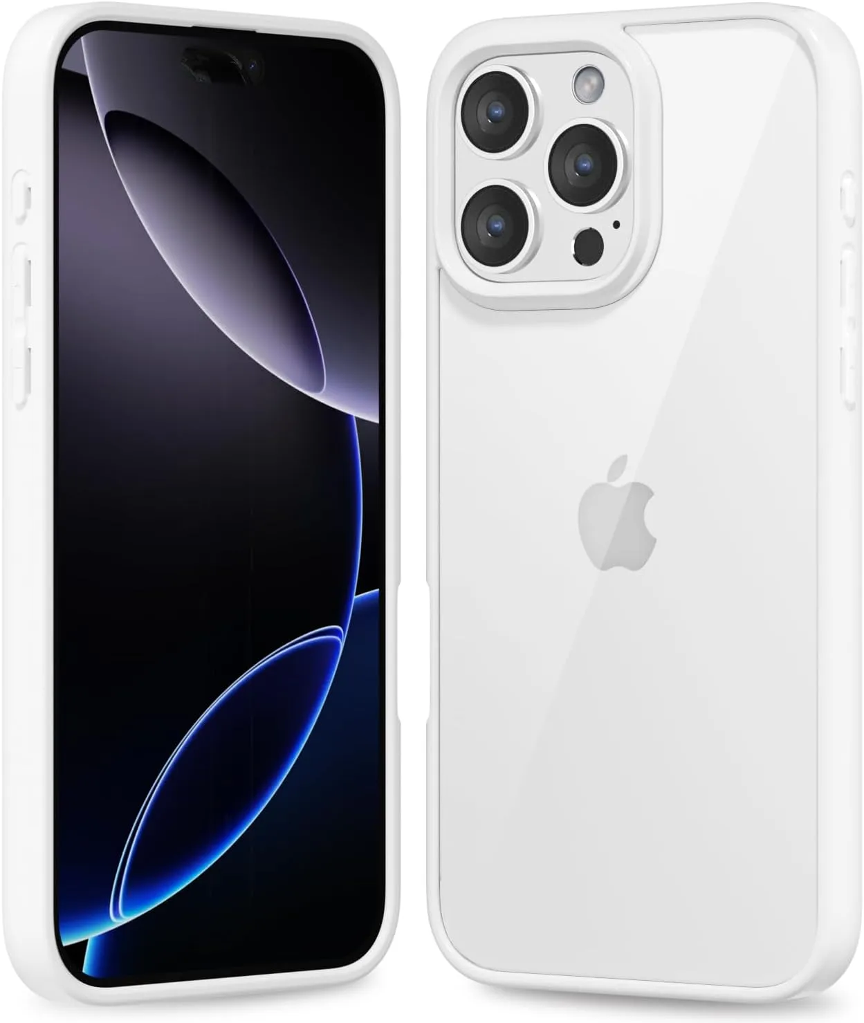 iPhone 16 Pro Transparent Hybrid Hard Shell Plastic & Soft Silicone Rubber Bumper Non-Yellow Acrylic Protective Lightweight Cover