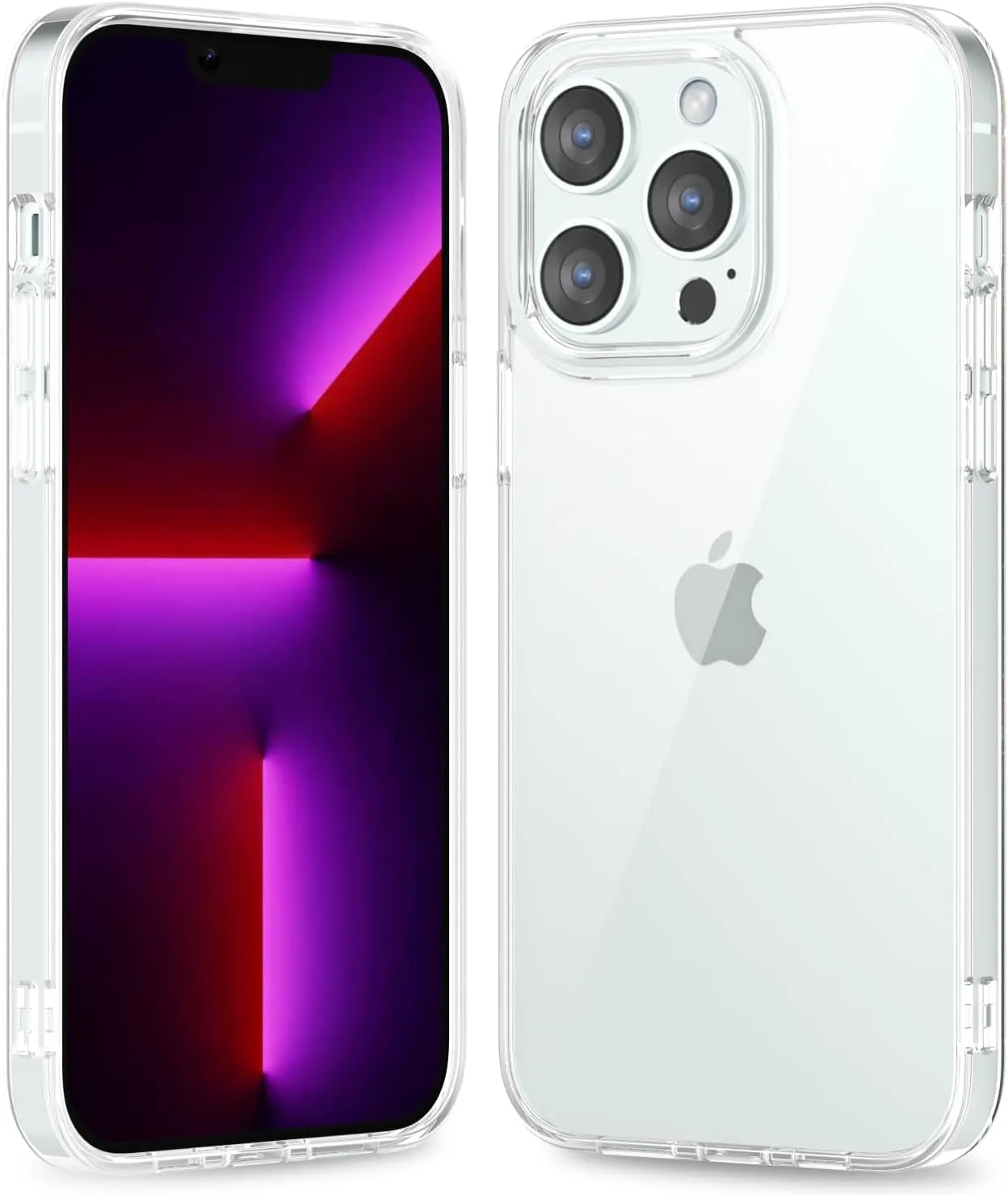 iPhone 16 Pro Transparent Hybrid Hard Shell Plastic & Soft Silicone Rubber Bumper Non-Yellow Acrylic Protective Lightweight Cover