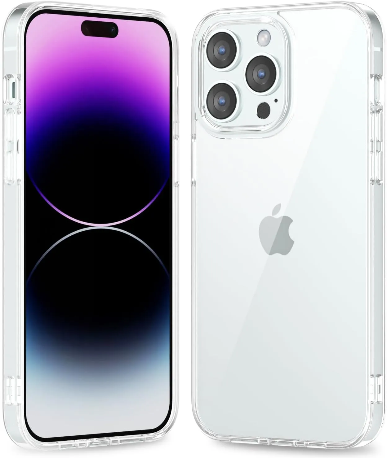 iPhone 16 Pro Transparent Hybrid Hard Shell Plastic & Soft Silicone Rubber Bumper Non-Yellow Acrylic Protective Lightweight Cover