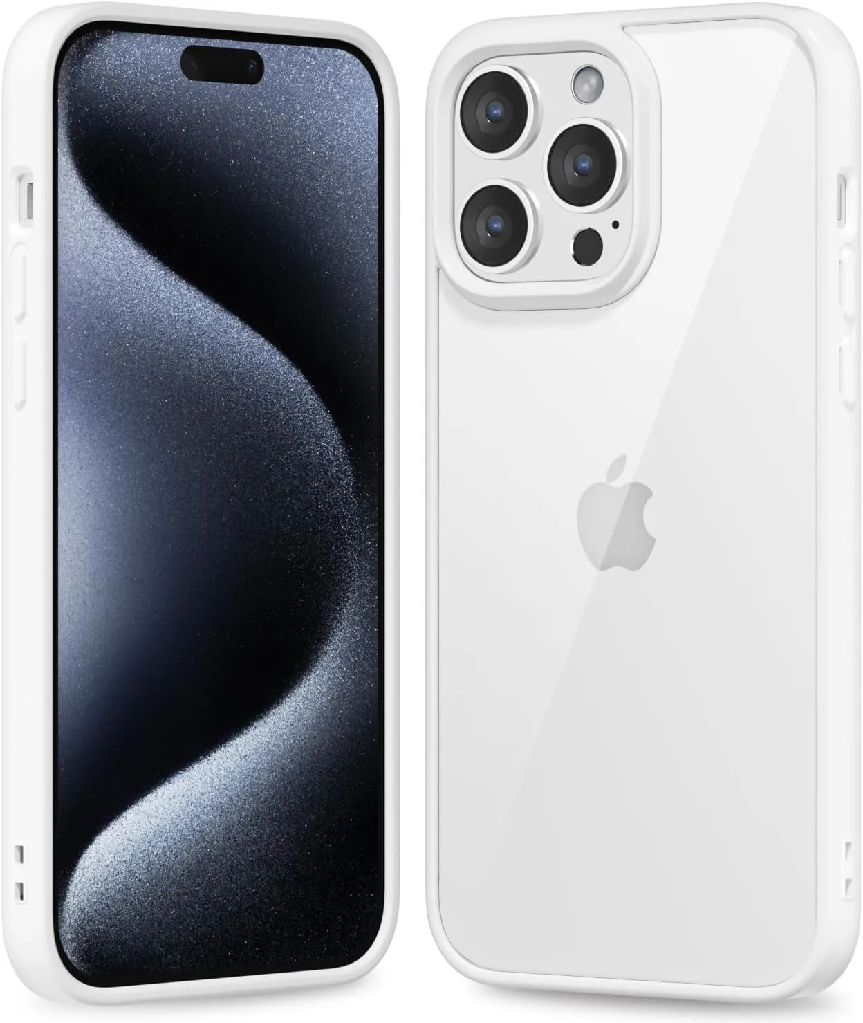 iPhone 16 Pro Transparent Hybrid Hard Shell Plastic & Soft Silicone Rubber Bumper Non-Yellow Acrylic Protective Lightweight Cover