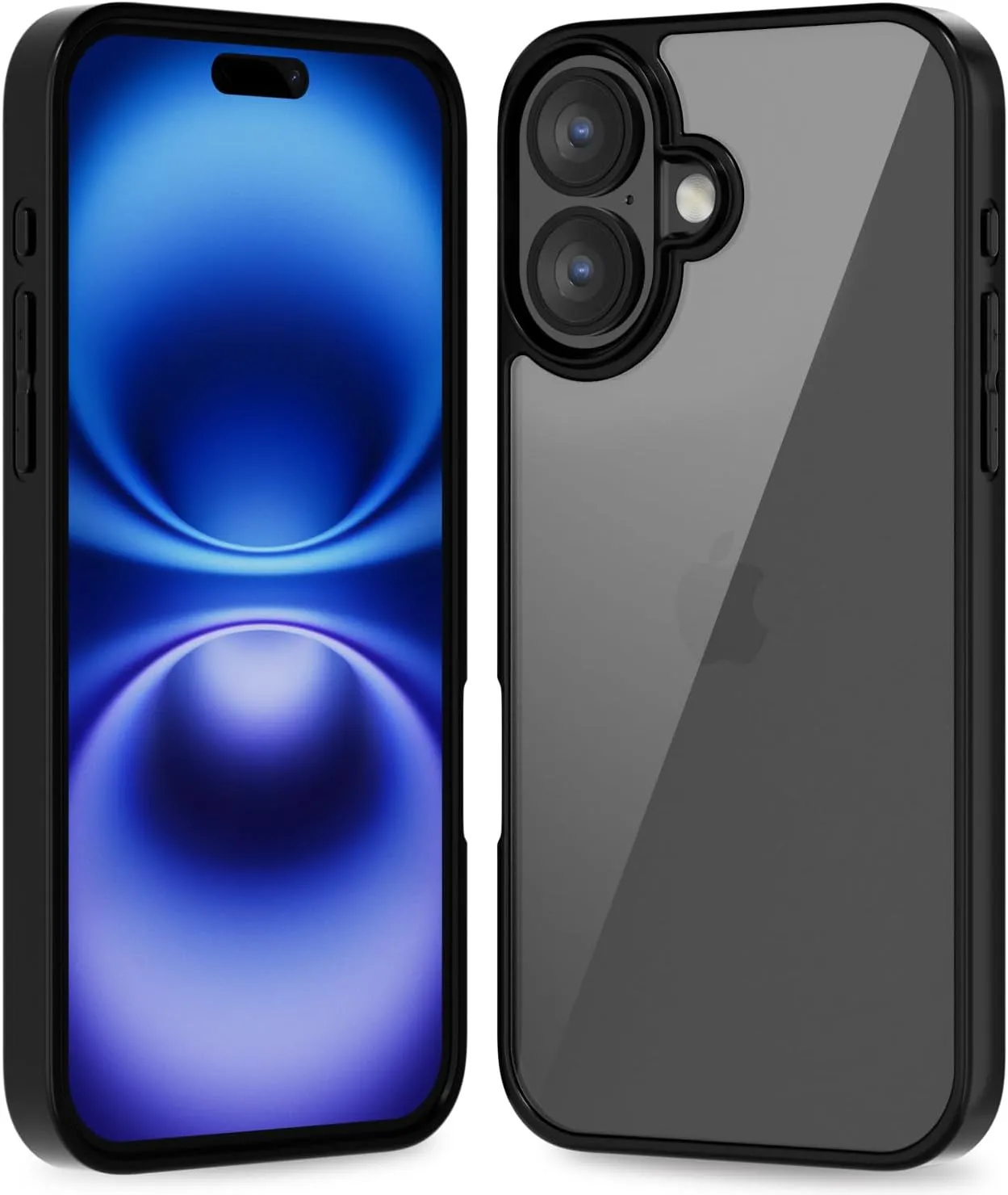 iPhone 16 Pro Transparent Hybrid Hard Shell Plastic & Soft Silicone Rubber Bumper Non-Yellow Acrylic Protective Lightweight Cover