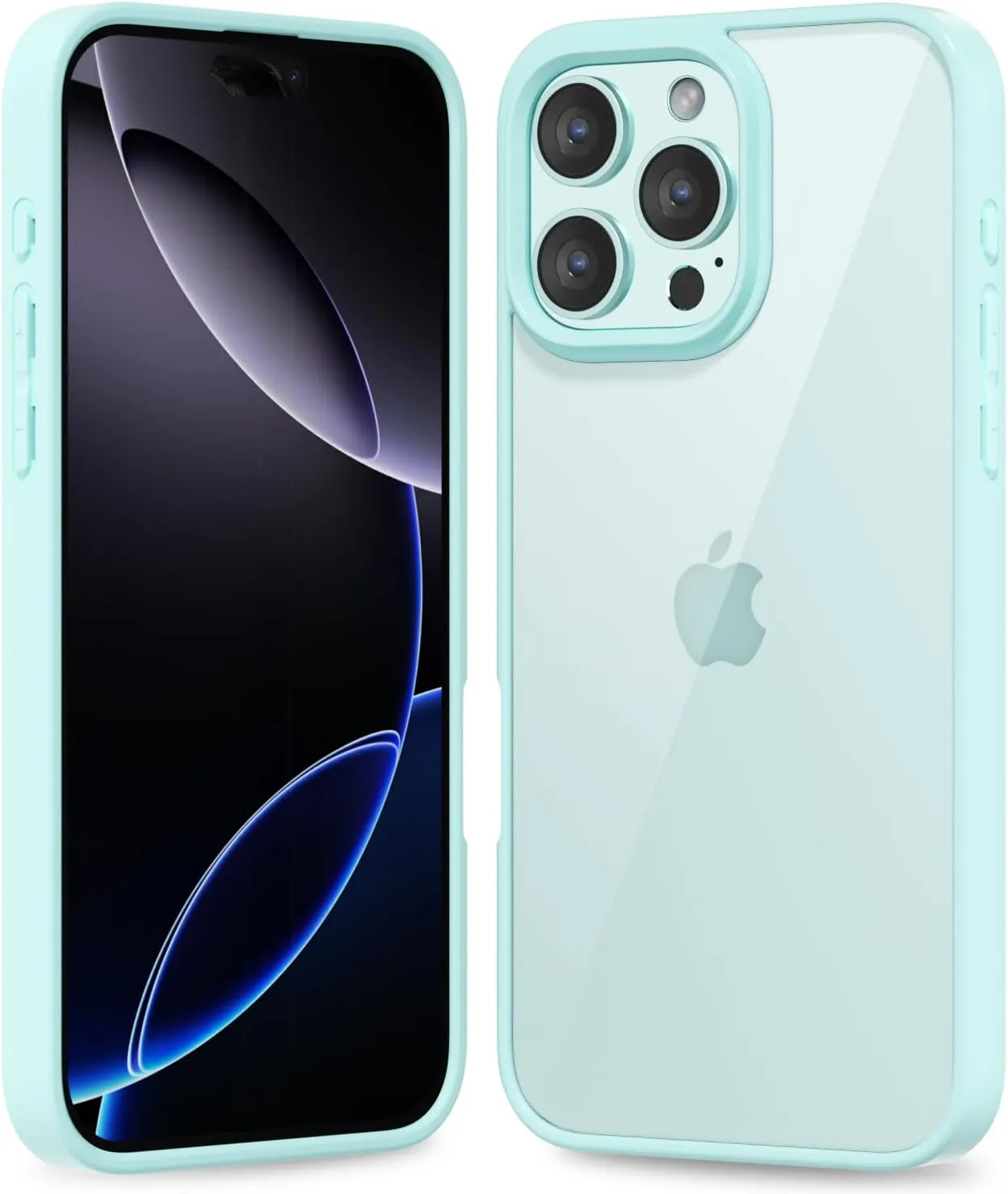 iPhone 16 Pro Transparent Hybrid Hard Shell Plastic & Soft Silicone Rubber Bumper Non-Yellow Acrylic Protective Lightweight Cover