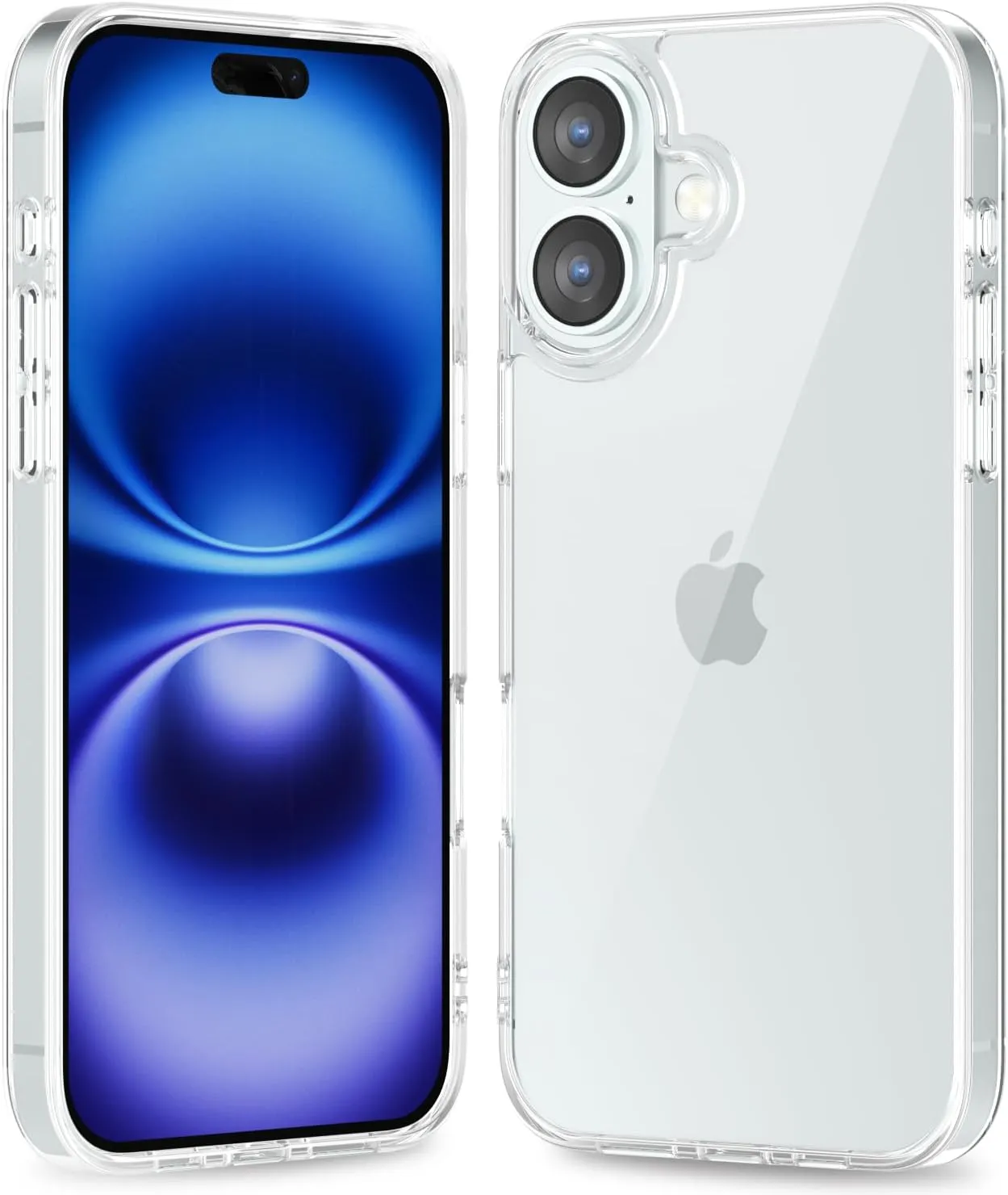 iPhone 16 Pro Transparent Hybrid Hard Shell Plastic & Soft Silicone Rubber Bumper Non-Yellow Acrylic Protective Lightweight Cover